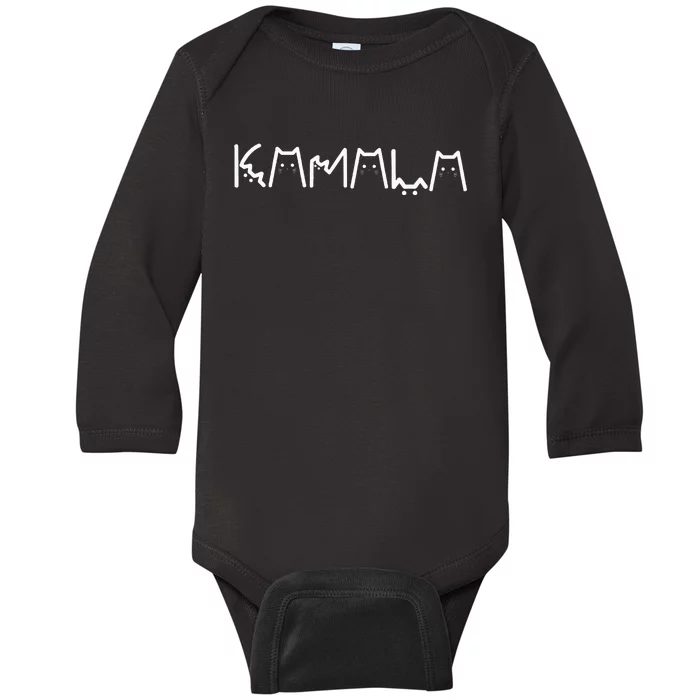 Kamala Cat Letter Font Design Baby Long Sleeve Bodysuit