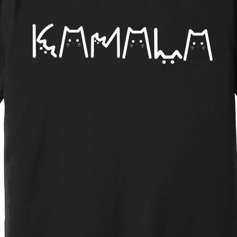 Kamala Cat Letter Font Design Premium T-Shirt