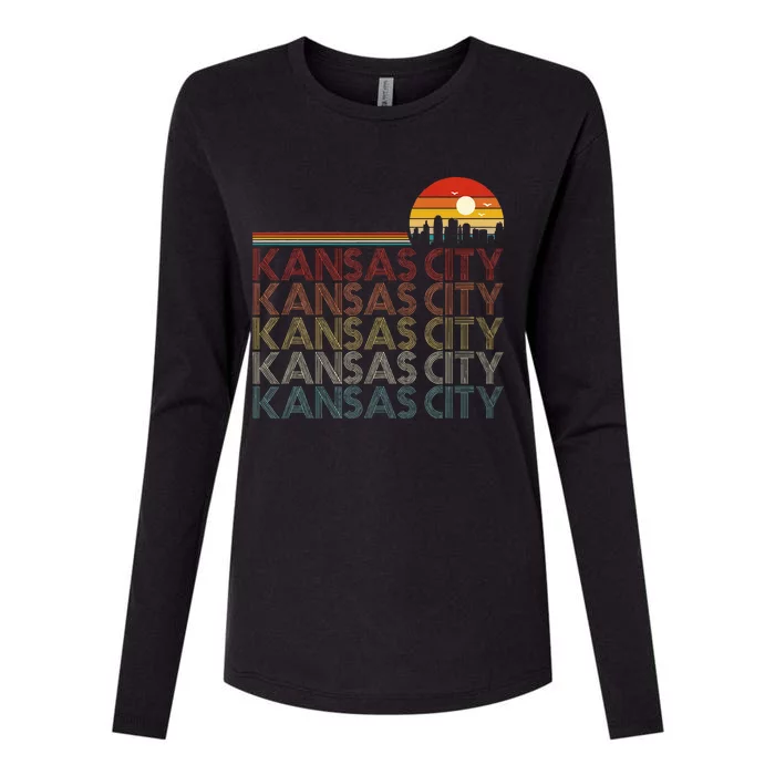 Kansas City Missouri 80s Style Kansas City Womens Cotton Relaxed Long Sleeve T-Shirt