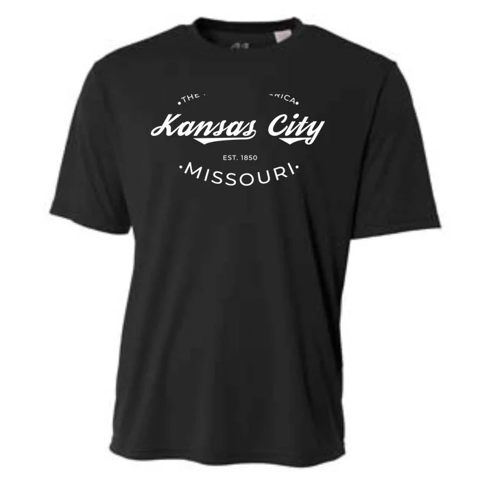 Kansas City Missouri Heart Of America Retro Logo Gift Cooling Performance Crew T-Shirt