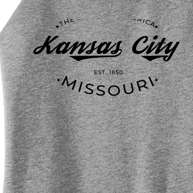 Kansas City Missouri Heart Of America Retro Logo Gift Women’s Perfect Tri Rocker Tank