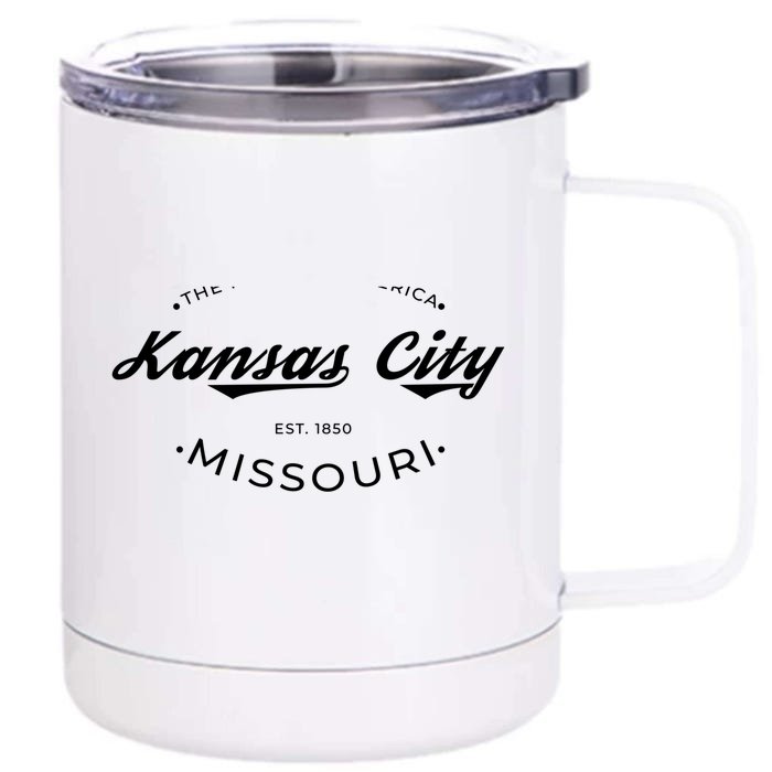 Kansas City Missouri Heart Of America Retro Logo Gift Front & Back 12oz Stainless Steel Tumbler Cup