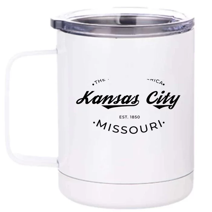 Kansas City Missouri Heart Of America Retro Logo Gift Front & Back 12oz Stainless Steel Tumbler Cup