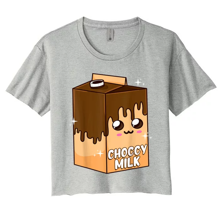 Kawaii Choccy Milk Chocolate Milk Cute Meme Lover Women's Crop Top Tee