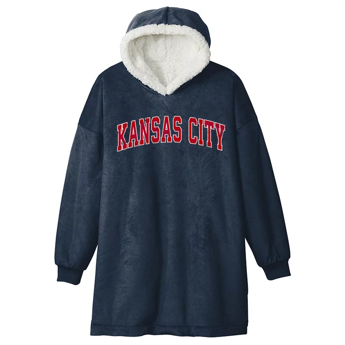 Kansas City Missouri Mo Vintage Sports Design Red Design Cute Gift Hooded Wearable Blanket