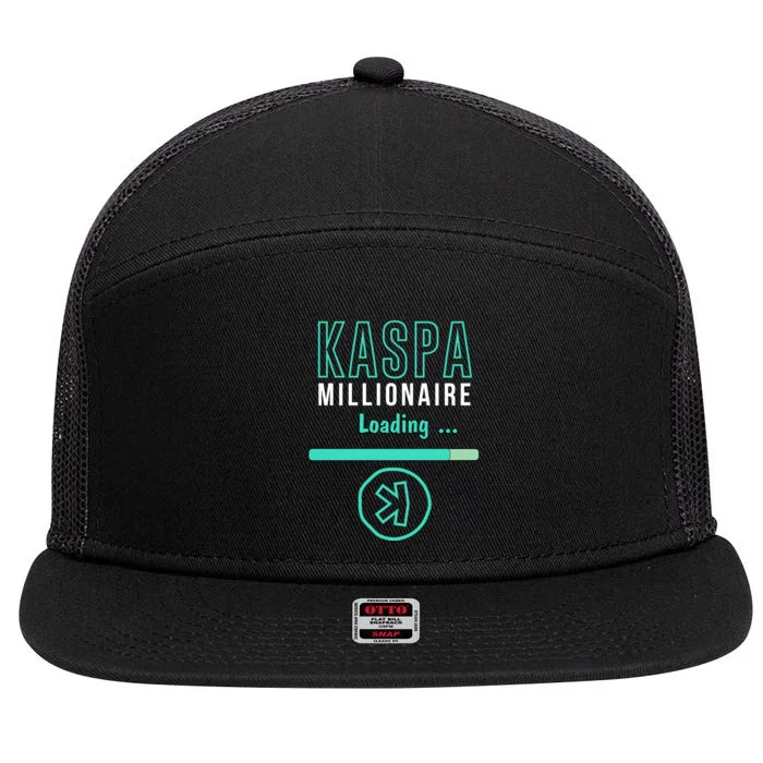 Kaspa Crypto Millionaire Loading Digital Bullrun Kaspa Miner 7 Panel Mesh Trucker Snapback Hat