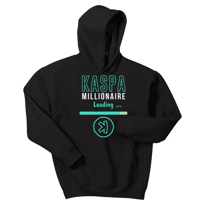 Kaspa Crypto Millionaire Loading Digital Bullrun Kaspa Miner Kids Hoodie