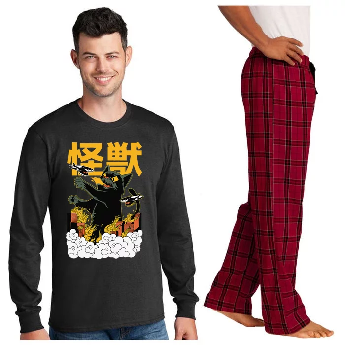 Kaiju Cat Monster - Anime Japanese Monster Long Sleeve Pajama Set