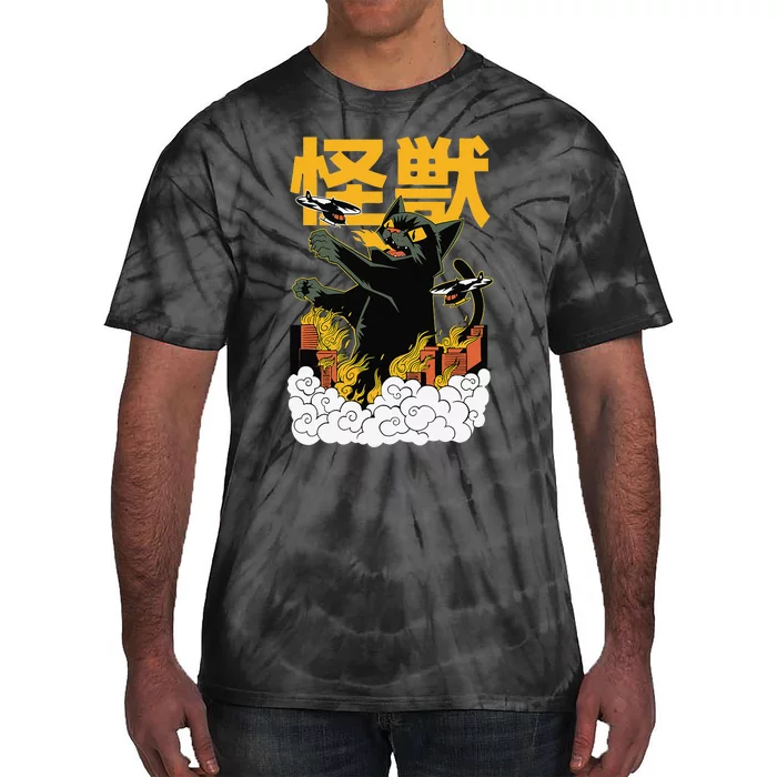 Kaiju Cat Monster - Anime Japanese Monster Tie-Dye T-Shirt