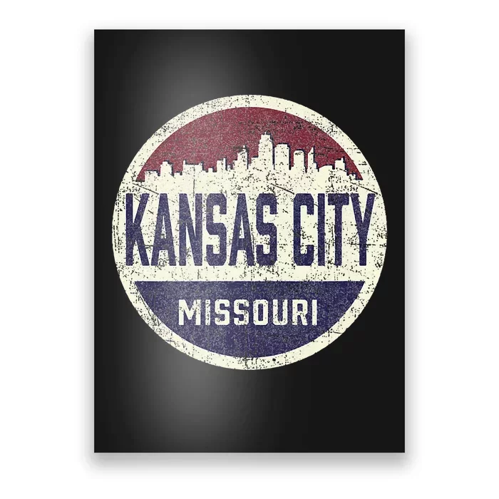 Kansas City Missouri Retro City Skyline Souvenir Poster