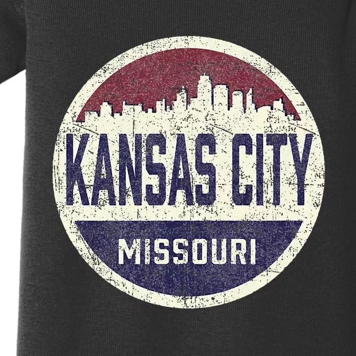 Kansas City Missouri Retro City Skyline Souvenir Baby Bodysuit