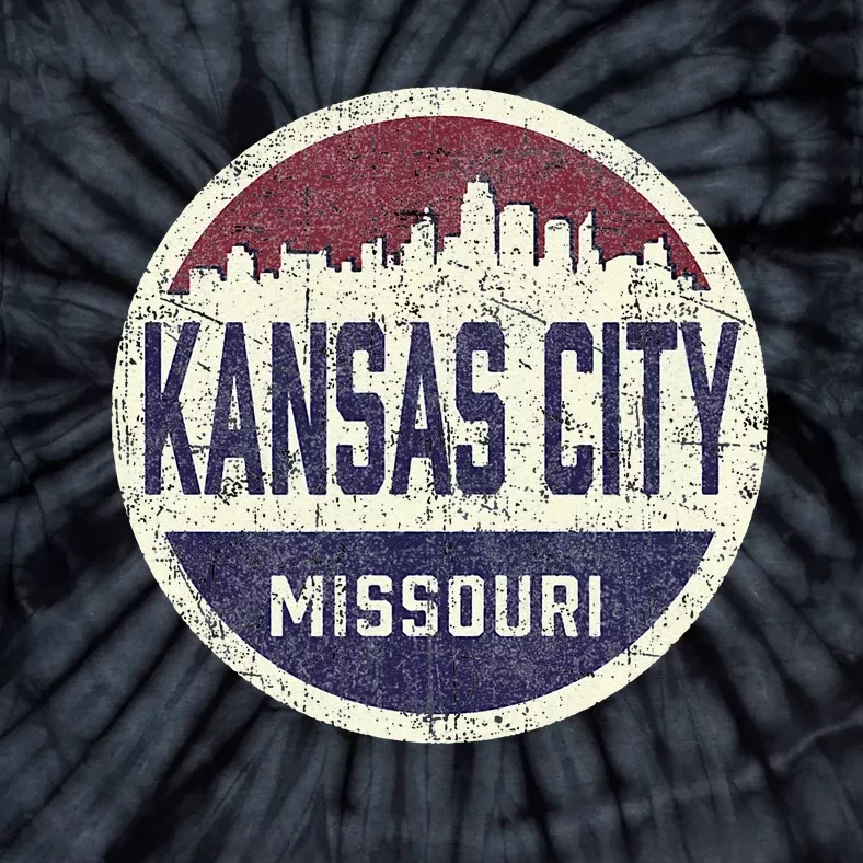 Kansas City Missouri Retro City Skyline Souvenir Tie-Dye T-Shirt