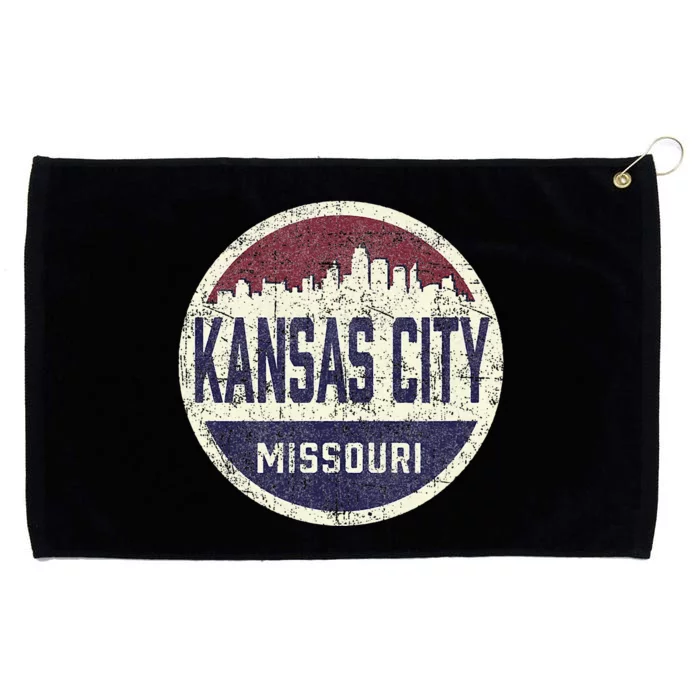 Kansas City Missouri Retro City Skyline Souvenir Grommeted Golf Towel