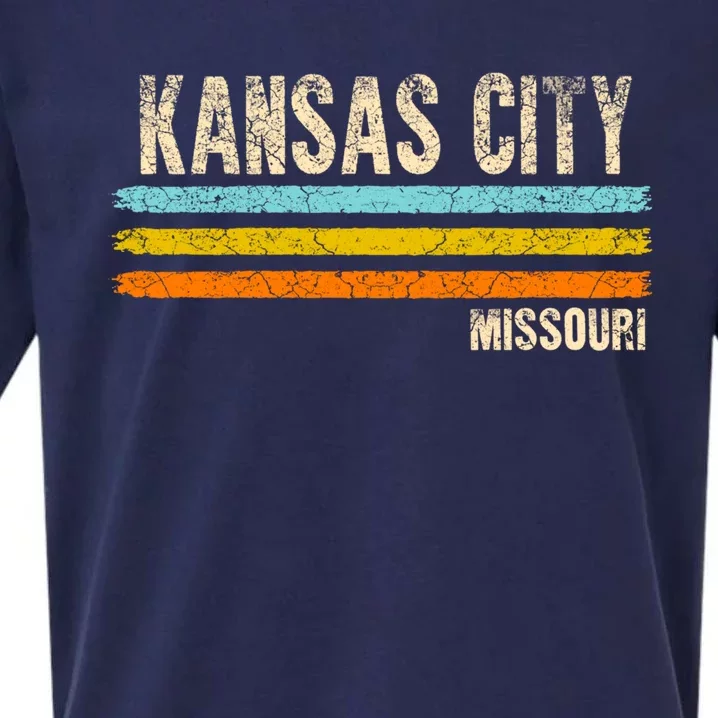 Kansas City Missouri Usa America Retro Meaningful Gift Sueded Cloud Jersey T-Shirt