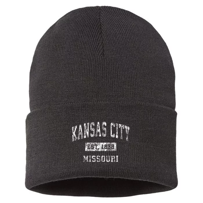 Kansas City Missouri Mo Vintage Established Kc Sports Sustainable Knit Beanie