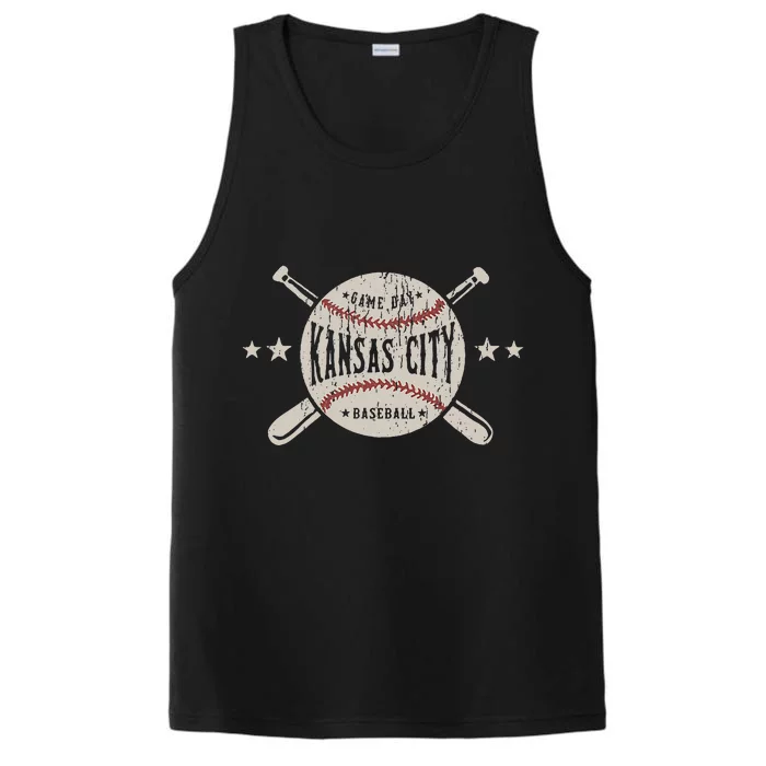 Kansas City Missouri Kc Vintage Baseball Performance Tank