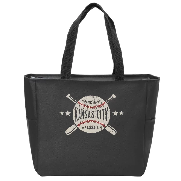 Kansas City Missouri Kc Vintage Baseball Zip Tote Bag