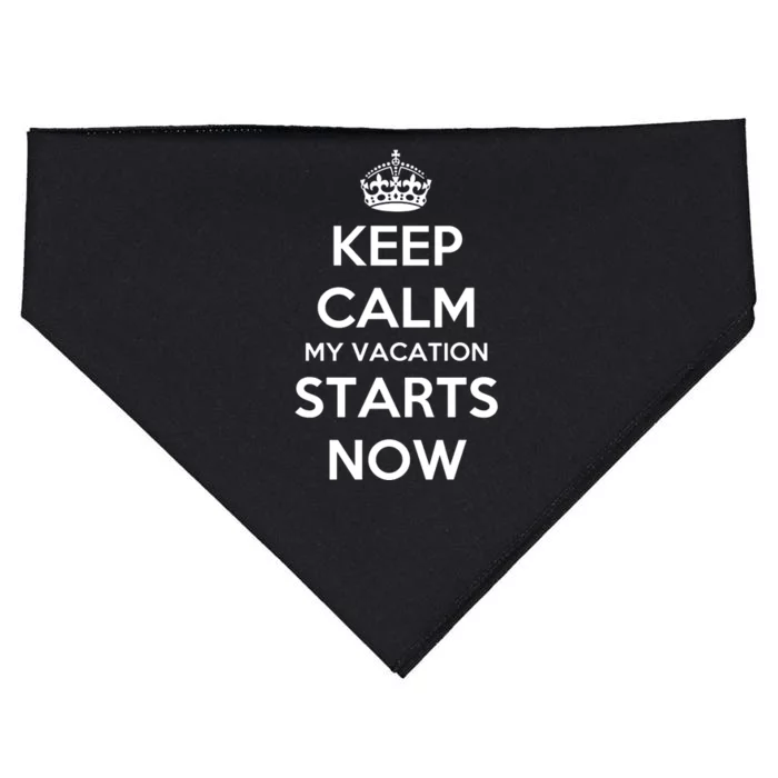 Keep Calm My Vacation Starts Now USA-Made Doggie Bandana