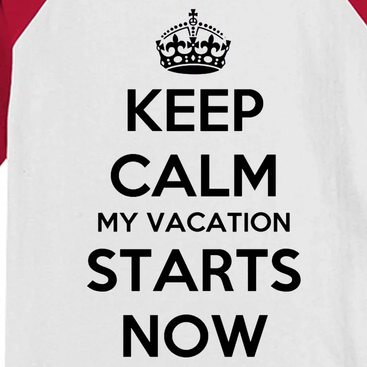 Keep Calm My Vacation Starts Now Kids Colorblock Raglan Jersey