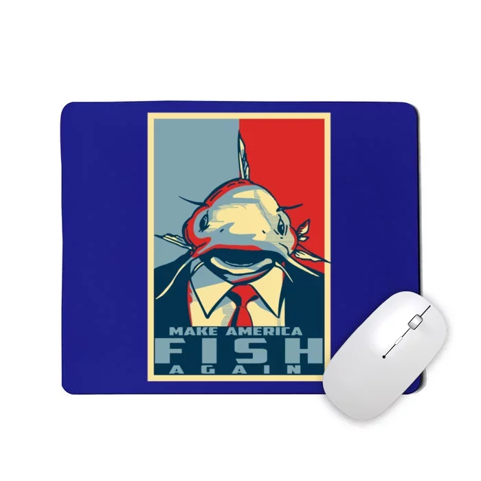 Koi Catfish Make America Fish Again Fisher Weird Strange Cute Gift Mousepad