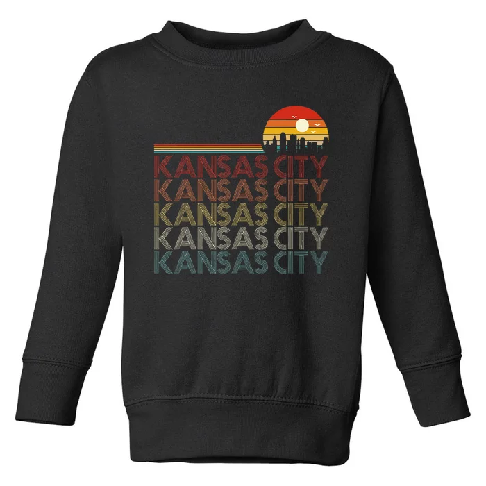 Kansas City Missouri Retro Vintage 80s Style Kansas City Toddler Sweatshirt