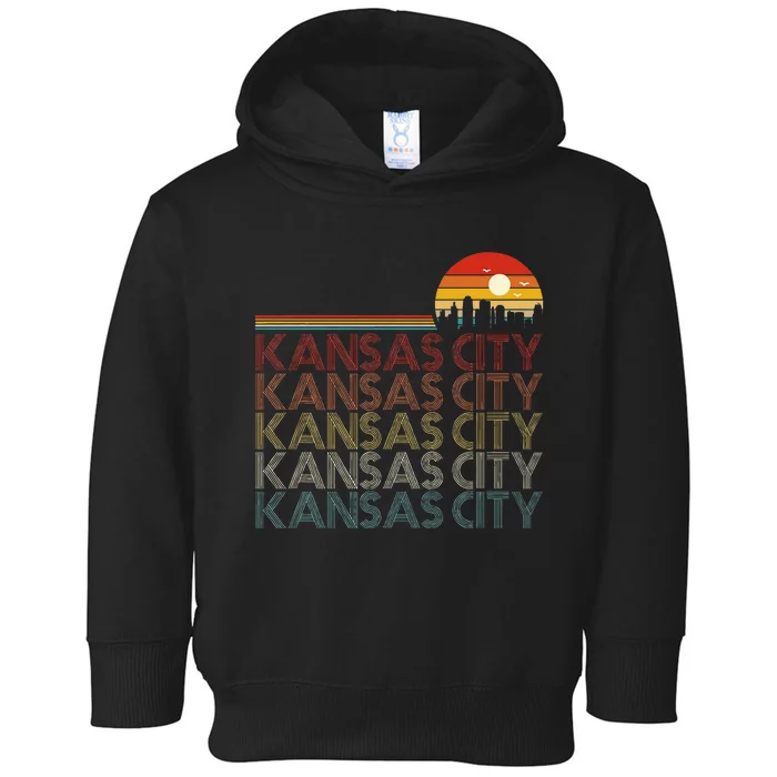 Kansas City Missouri Retro Vintage 80s Style Kansas City Toddler Hoodie