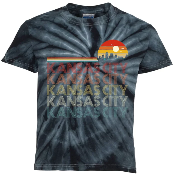 Kansas City Missouri Retro Vintage 80s Style Kansas City Kids Tie-Dye T-Shirt