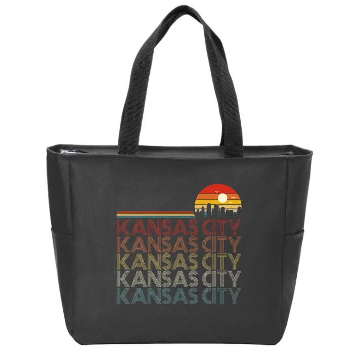 Kansas City Missouri Retro Vintage 80s Style Kansas City Zip Tote Bag