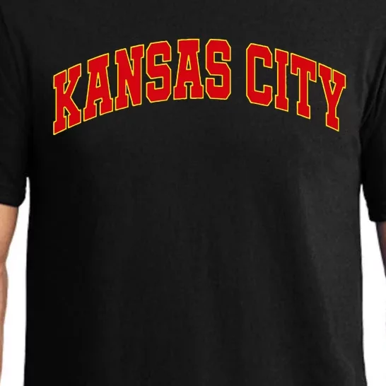 Kansas City Missouri Varsity Style Red Text Pajama Set