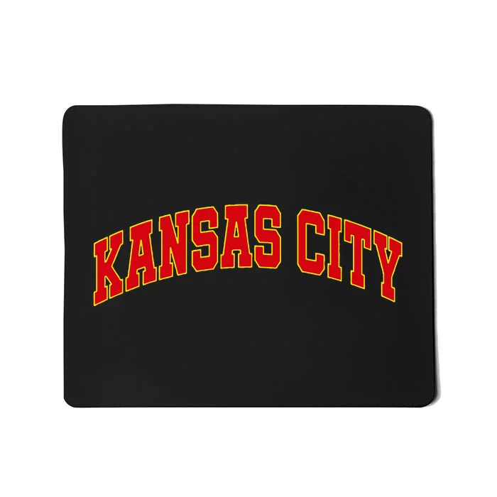 Kansas City Missouri Varsity Style Red Text Mousepad