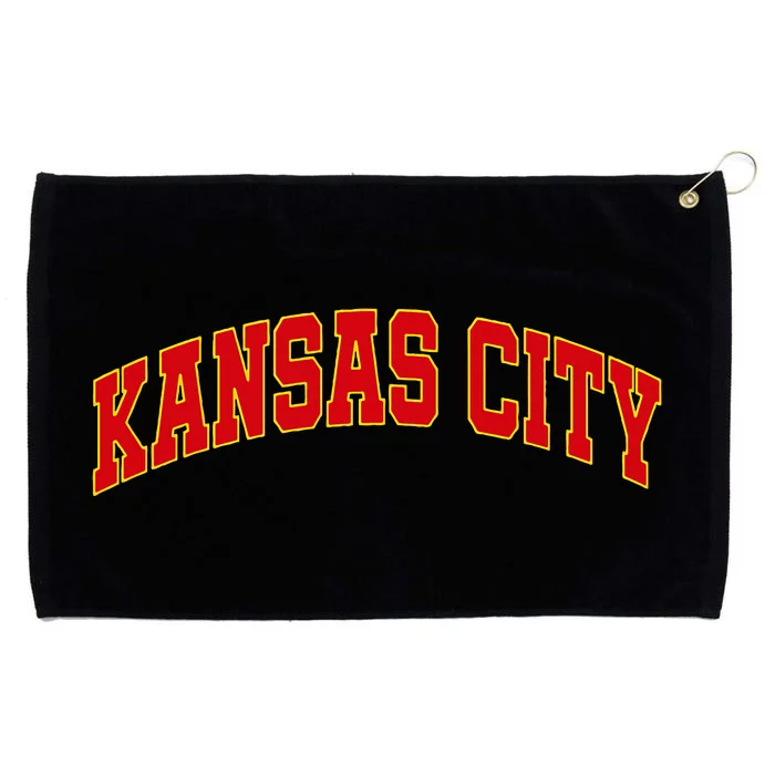 Kansas City Missouri Varsity Style Red Text Grommeted Golf Towel