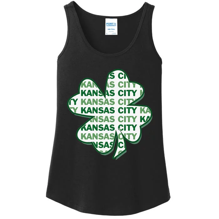 Kansas City Missouri St Patrick's Day 4 Leaf Clover Ladies Essential Tank