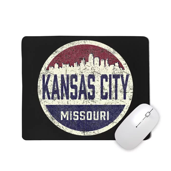 Kansas City Missouri Retro City Skyline Souvenir Mousepad