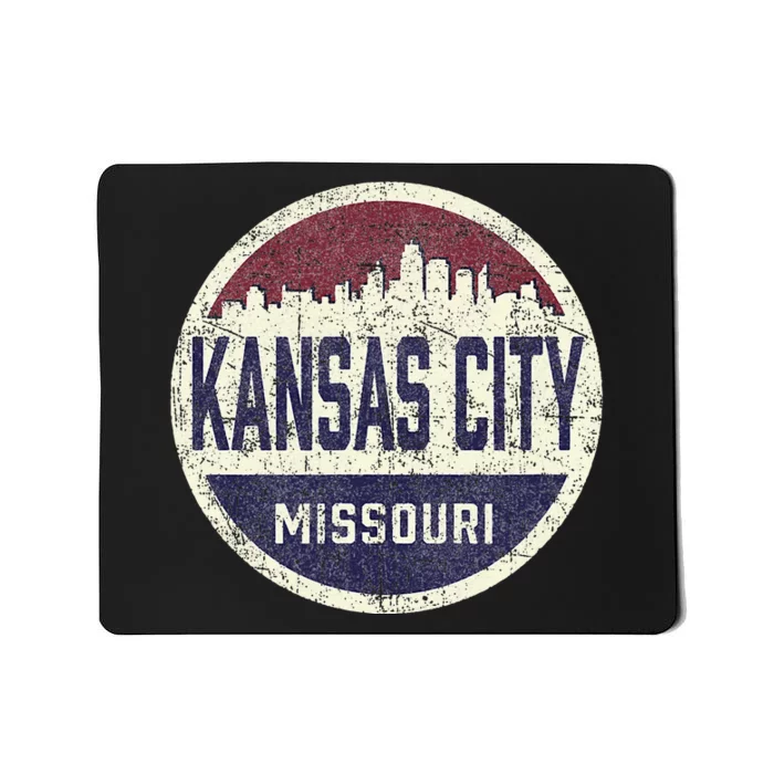 Kansas City Missouri Retro City Skyline Souvenir Mousepad