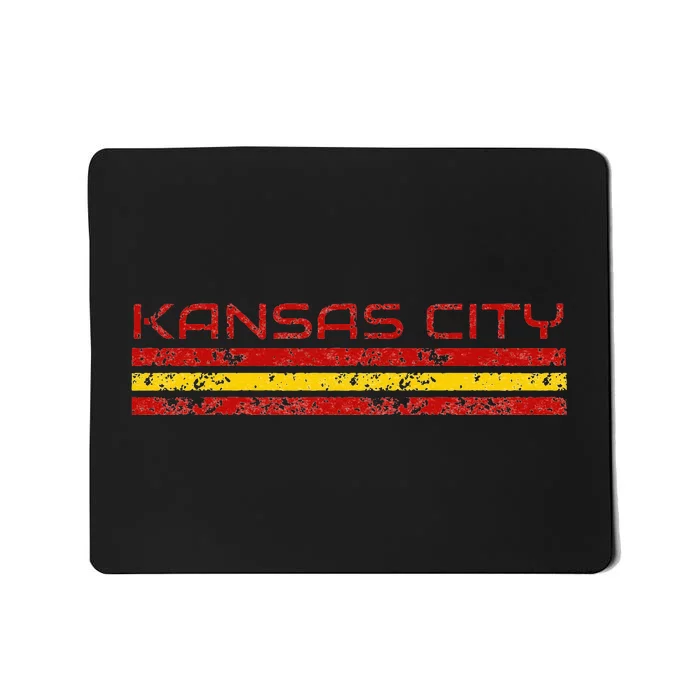 Kansas City Missouri Retro Vintage Weathered Stripe Mousepad