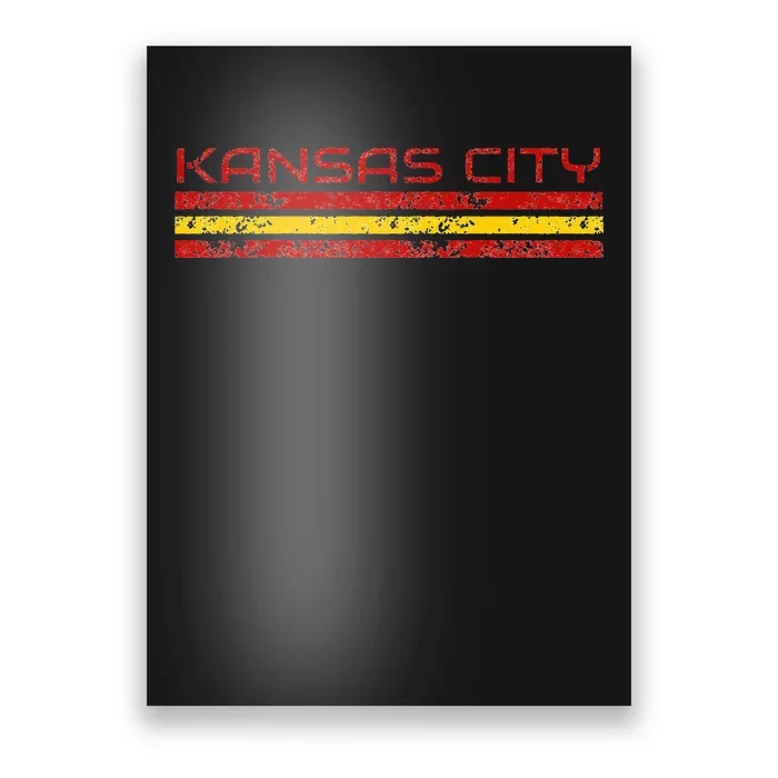 Kansas City Missouri Retro Vintage Weathered Stripe Poster