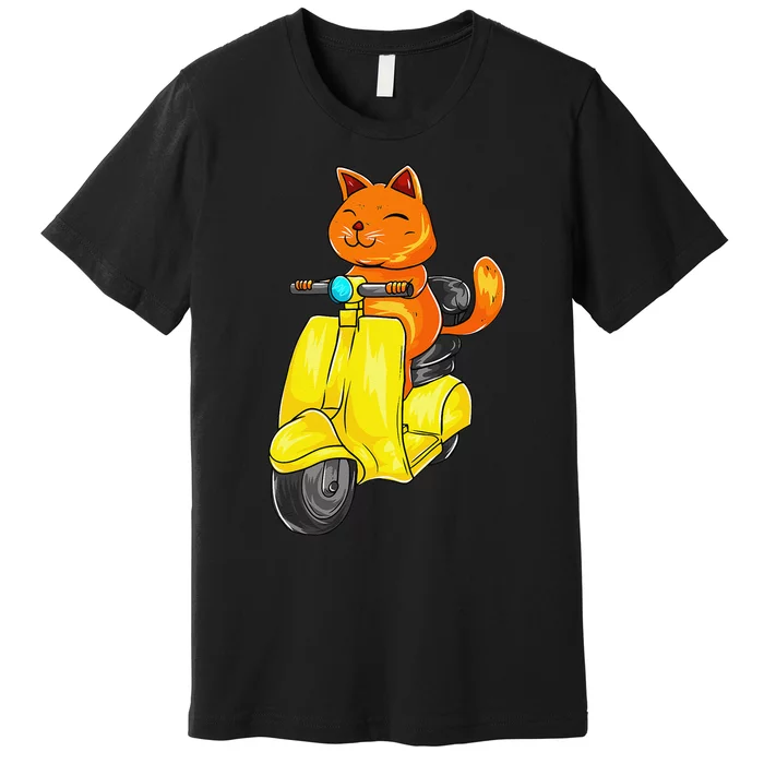 Kawaii Cat Neko Scooter Funny Japanese Anime Fans Gift Premium T-Shirt