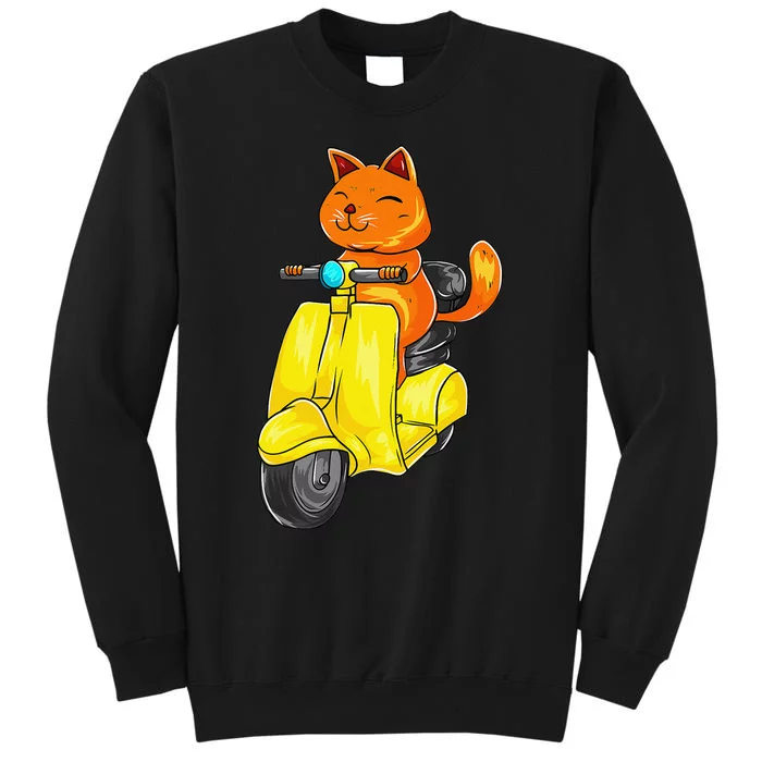 Kawaii Cat Neko Scooter Funny Japanese Anime Fans Gift Tall Sweatshirt