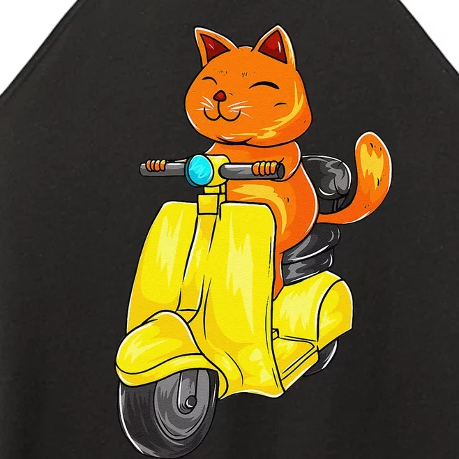 Kawaii Cat Neko Scooter Funny Japanese Anime Fans Gift Women’s Perfect Tri Rocker Tank