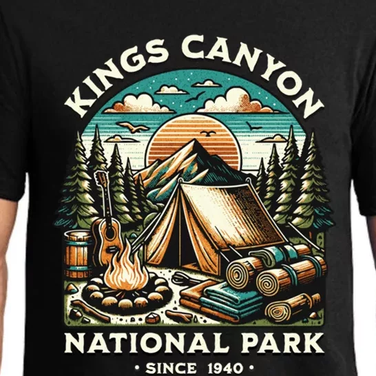 Kings Canyon National Park Retro Camping Backpacking Hiking Funny Gift Pajama Set