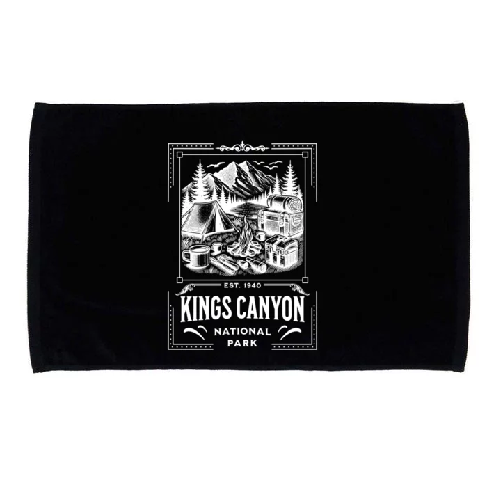 Kings Canyon National Park Vintage Camping Vacation Souvenir Gift Microfiber Hand Towel