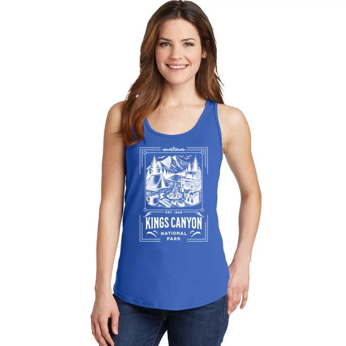 Kings Canyon National Park Vintage Camping Vacation Souvenir Gift Ladies Essential Tank