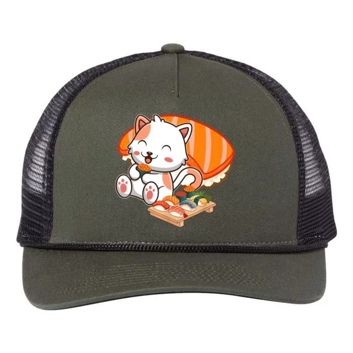 Kawaii Cat Otaku Japanese Sushi Gift Girls Teenager Retro Rope Trucker Hat Cap