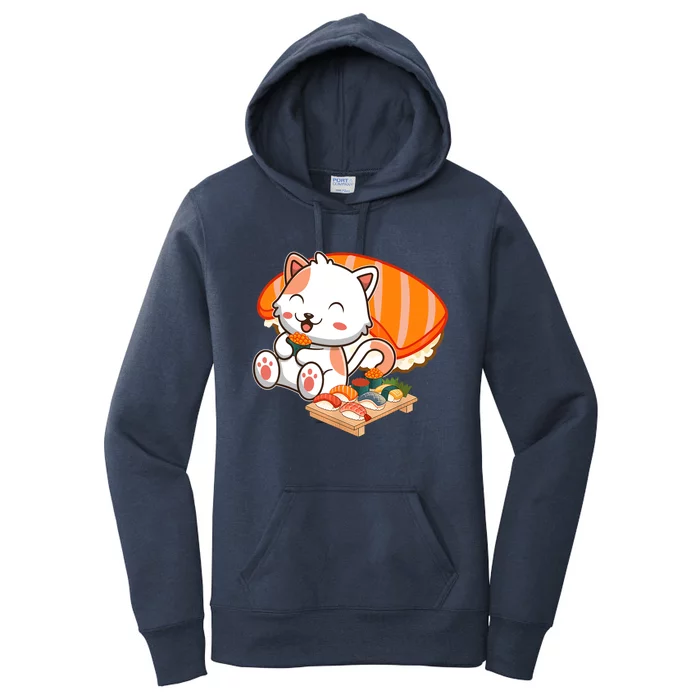 Kawaii Cat Otaku Japanese Sushi Gift Girls Teenager Women's Pullover Hoodie