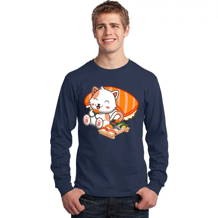 Kawaii Cat Otaku Japanese Sushi Gift Girls Teenager Tall Long Sleeve T-Shirt