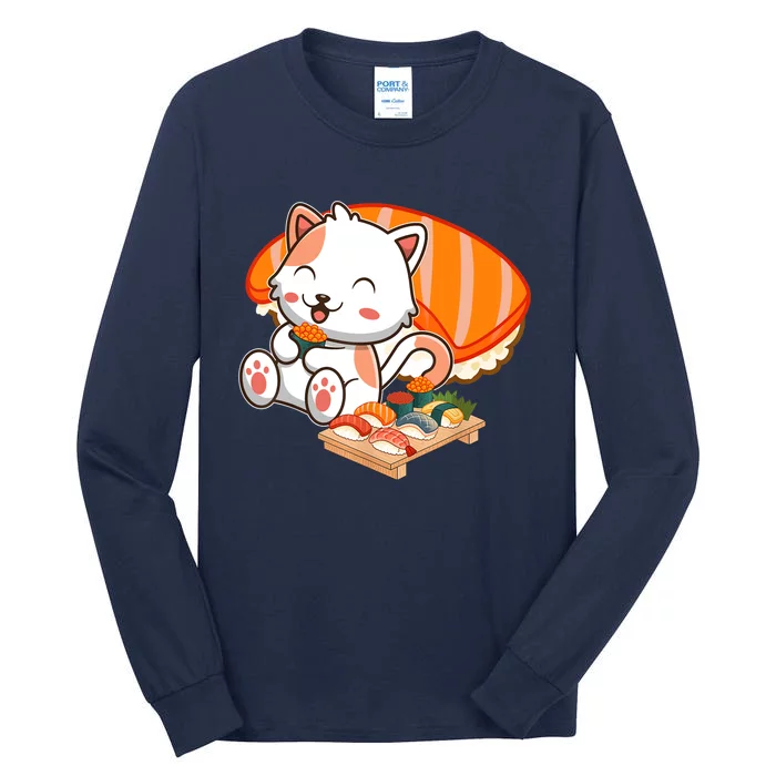 Kawaii Cat Otaku Japanese Sushi Gift Girls Teenager Tall Long Sleeve T-Shirt