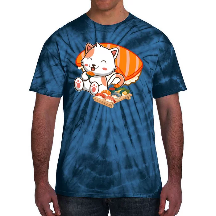 Kawaii Cat Otaku Japanese Sushi Gift Girls Teenager Tie-Dye T-Shirt