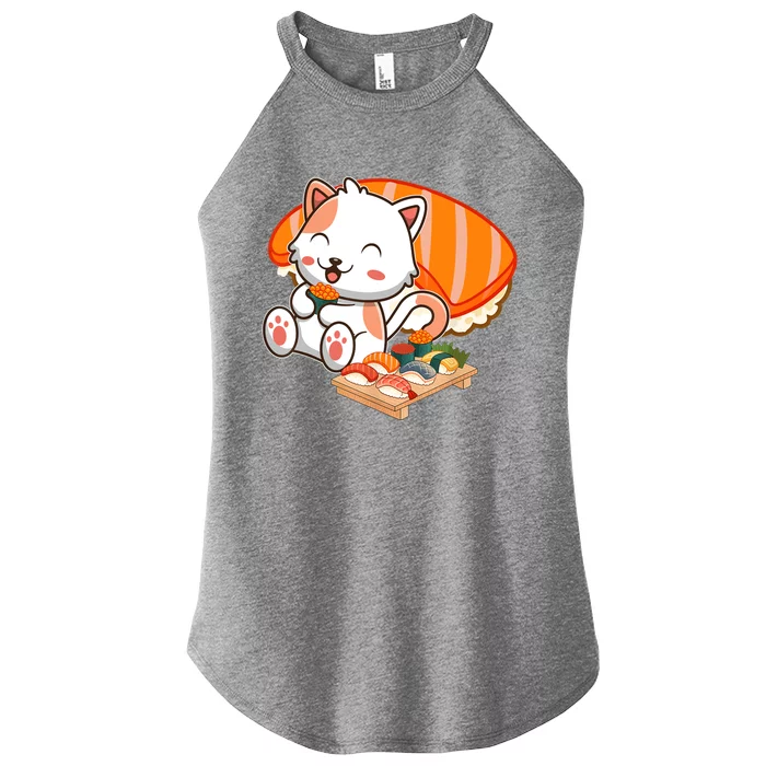 Kawaii Cat Otaku Japanese Sushi Gift Girls Teenager Women’s Perfect Tri Rocker Tank