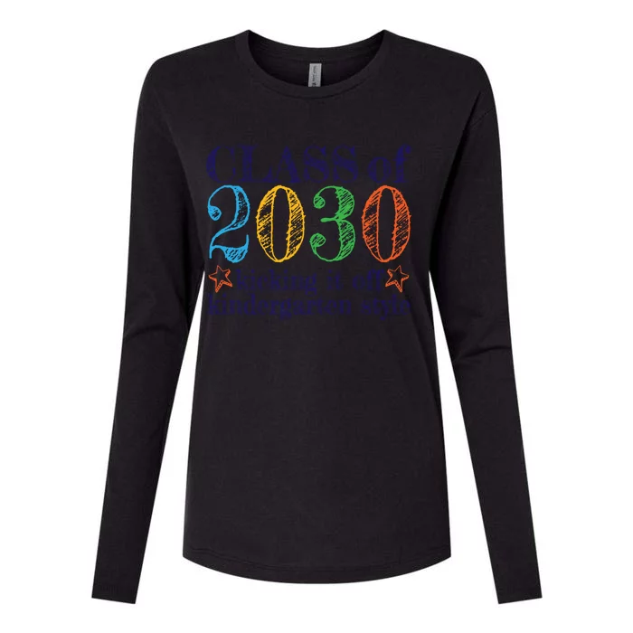 Kindergarten Class Of 2030 First Day At Kindergarten Gift Womens Cotton Relaxed Long Sleeve T-Shirt