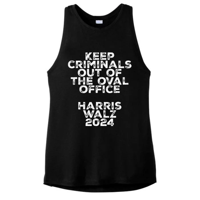 Keep Criminals Out Of The Oval Office 2024 Design Ladies Tri-Blend Wicking Tank